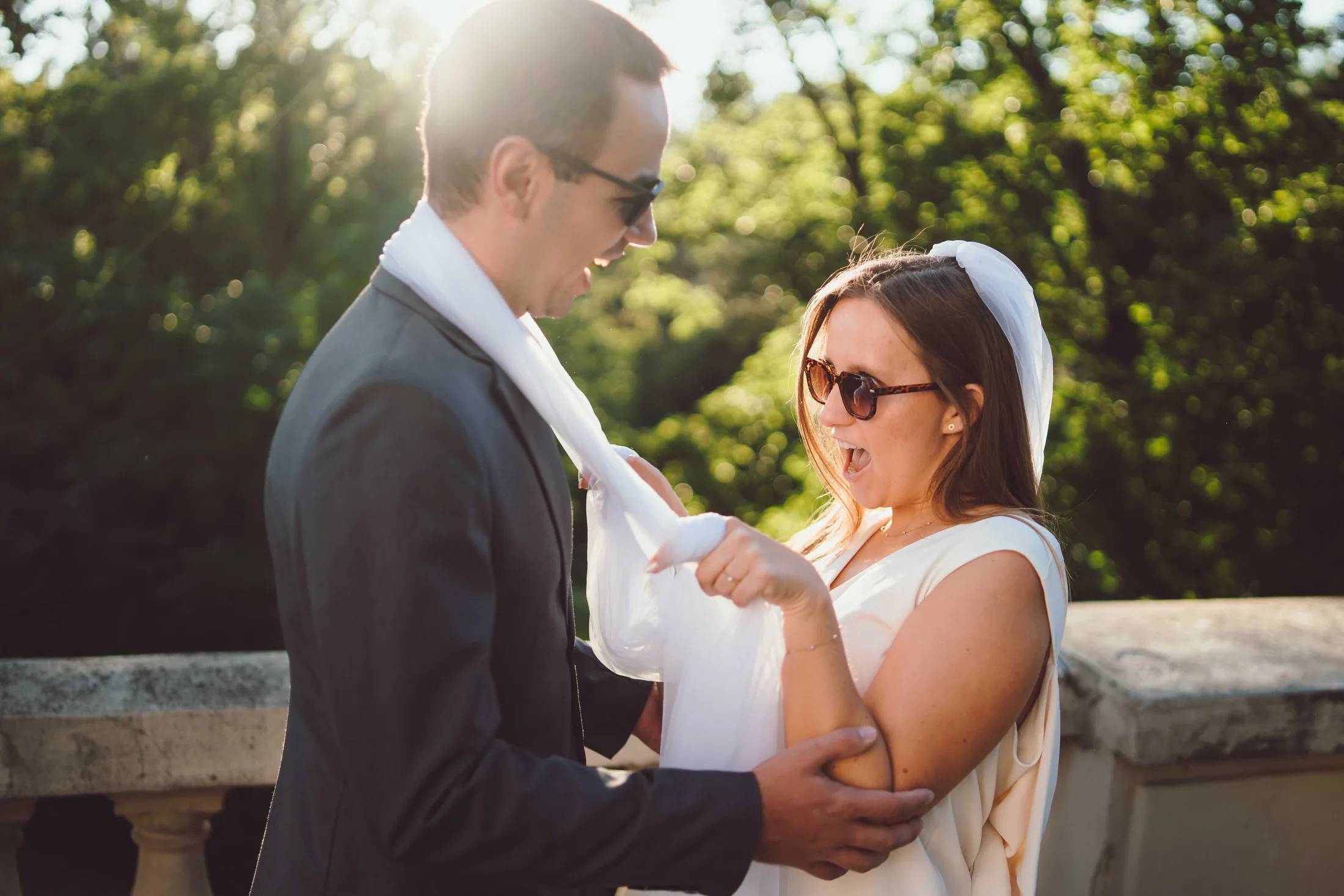 Joyful couple moment