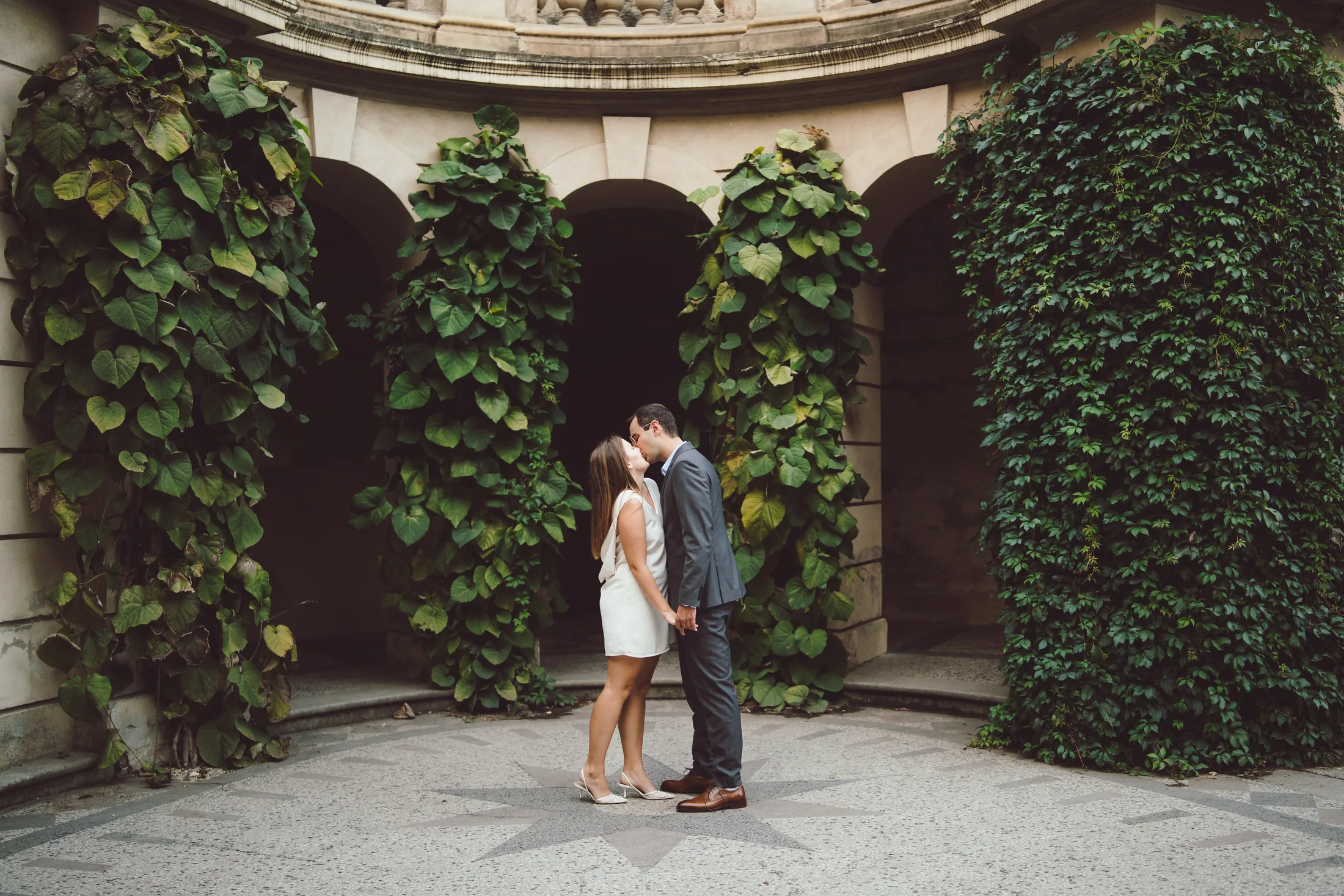 Couple at historic location